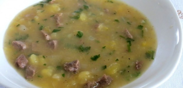 Receita Sopa de Mandioca com Carne